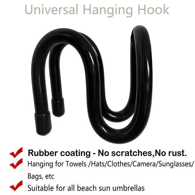 Alt view image 2 of 7 - Portable Beach Umbrella Hanging Hook, Adjustable Travel Hanger Hook for Towels/Hats/Clothes/Camera/Sunglasses/Bags,Fit for Beach,Camping, Patio, Garden, Swimming Pool - No Purse