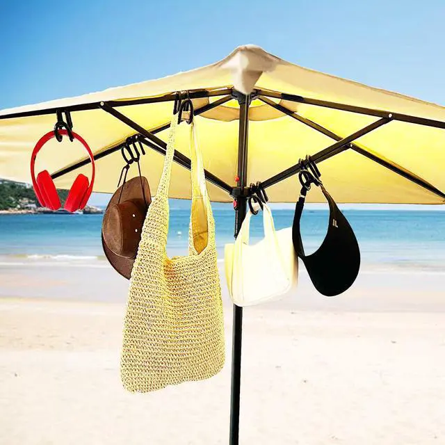 Alt view image 3 of 7 - Portable Beach Umbrella Hanging Hook, Adjustable Travel Hanger Hook for Towels/Hats/Clothes/Camera/Sunglasses/Bags,Fit for Beach,Camping, Patio, Garden, Swimming Pool - No Purse