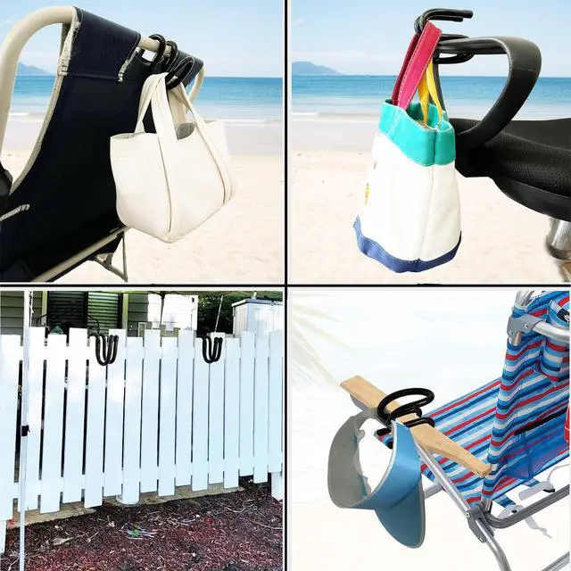 Alt view image 5 of 7 - Portable Beach Umbrella Hanging Hook, Adjustable Travel Hanger Hook for Towels/Hats/Clothes/Camera/Sunglasses/Bags,Fit for Beach,Camping, Patio, Garden, Swimming Pool - No Purse