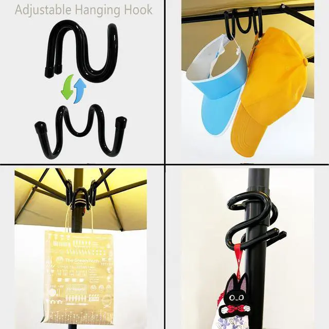 Alt view image 4 of 7 - Portable Beach Umbrella Hanging Hook, Adjustable Travel Hanger Hook for Towels/Hats/Clothes/Camera/Sunglasses/Bags,Fit for Beach,Camping, Patio, Garden, Swimming Pool - No Purse