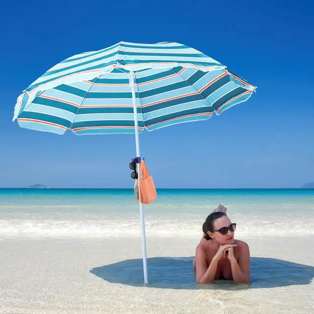 Alt view image 7 of 7 - Beach Umbrella Hanging Hook, 2 Pack Umbrella Hooks Hanger, 4 Prongs Beach Umbrella Hanging Holder, Beach Accessories for Beach Camping Trips