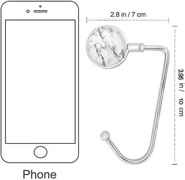 Alt view image 2 of 7 - Purse Hanger, Bag Hanger, Handbag Storage Decor Table Hook for Women (White+Black Marble)