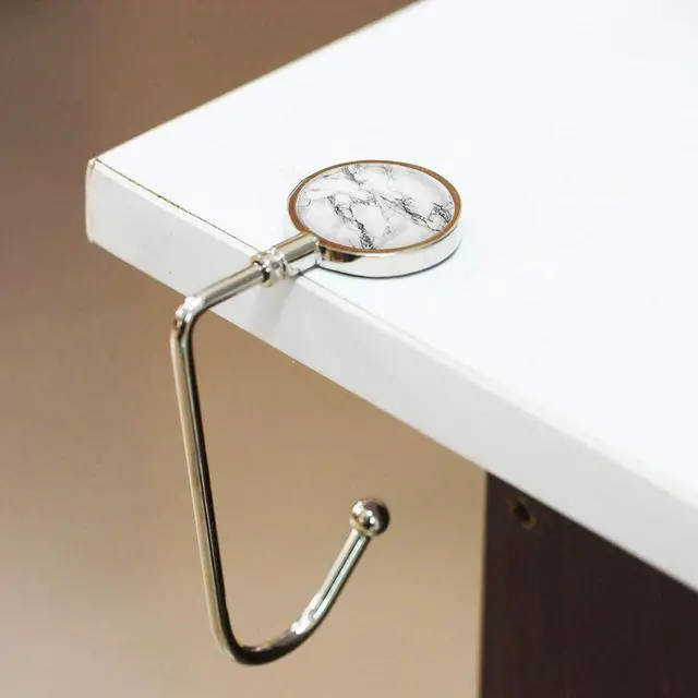 Alt view image 5 of 7 - Purse Hanger, Bag Hanger, Handbag Storage Decor Table Hook for Women (White+Black Marble)