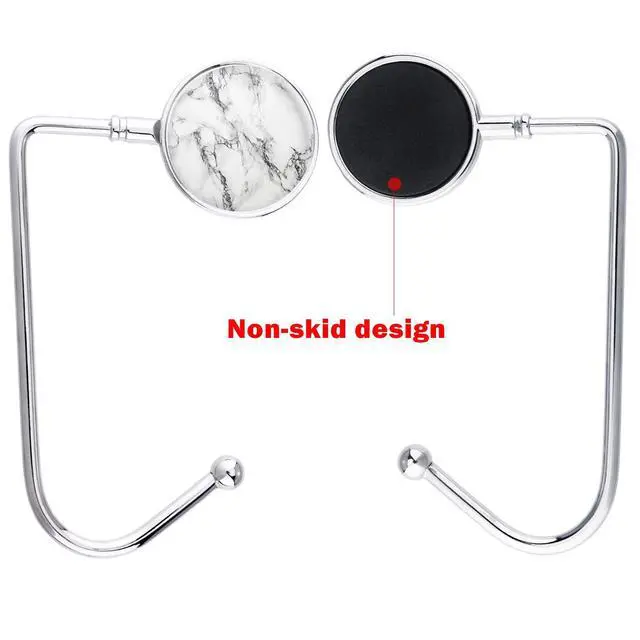 Alt view image 3 of 7 - Purse Hanger, Bag Hanger, Handbag Storage Decor Table Hook for Women (White+Black Marble)