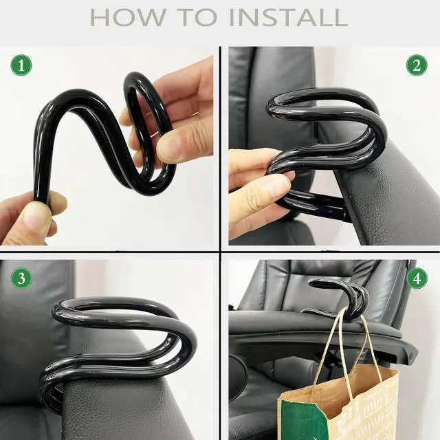 Alt view image 5 of 7 - Adjustable S Shape Purse Hook for Chair Handbag Hanger for Chair Bag Holder Hanger Various Heavy Items Hook fit Most Office Chair,Camping Chair,Zero Gravity Chair,Beach Chair