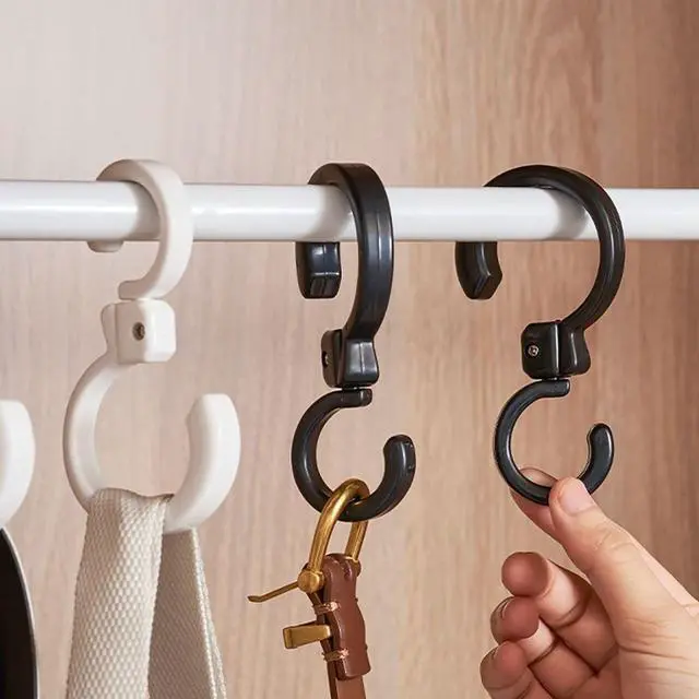 Alt view image 2 of 7 - Multifunctional Plastic Swivel Foldable Hook Portable Rotate S Hook Hanger