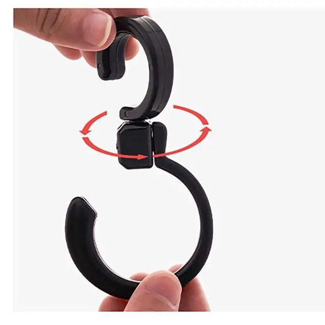 Alt view image 4 of 7 - Multifunctional Plastic Swivel Foldable Hook Portable Rotate S Hook Hanger