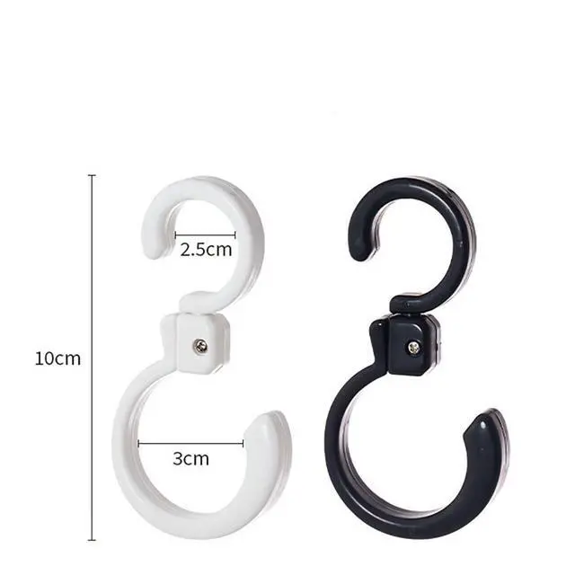 Alt view image 6 of 7 - Multifunctional Plastic Swivel Foldable Hook Portable Rotate S Hook Hanger