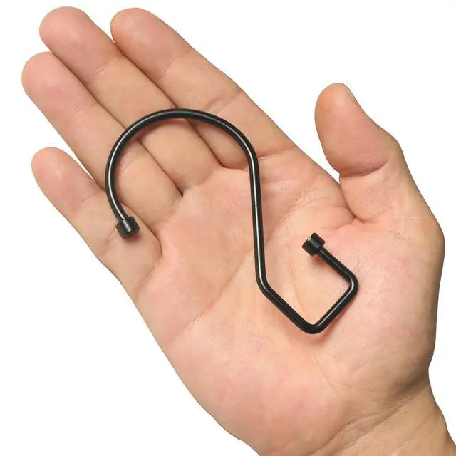 Alt view image 7 of 7 - 12Pcs S Hooks for Hanging, 4 inch Heavy Duty Large S Hooks, Reversible Black Metal S Shaped Hooks for Kitchen, Bathroom, Garden, Indoor, Outdoor