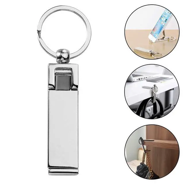Alt view image 4 of 7 - LonlyEagle Instant Bag Hanger Collection,Purse Handbag Hook Hanger Holder for Table Desk2-in-1 Purse Hook for Table & Phone StandWomen's Handbag Storage Foldable Decor Table Hook(Platinum)