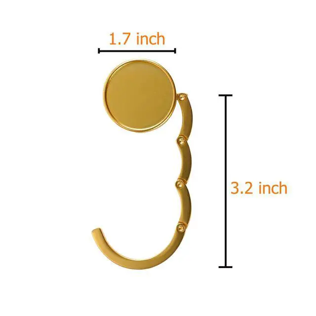 Alt view image 3 of 6 - Foldable Purse Hook, Folding Handbag Hanger Bag Hanger Table Hook for Girls and Women(BB1-1P Black)