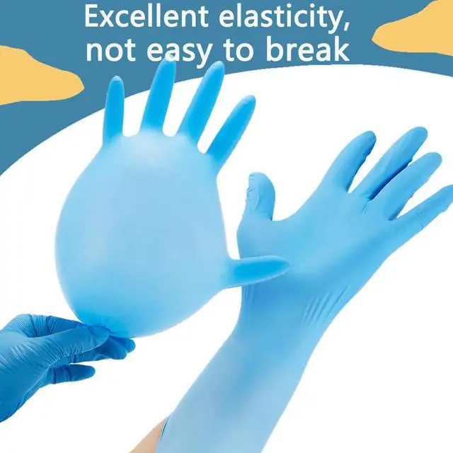 Alt view image 3 of 7 - Disposable Nitrile Kid Gloves, Latex Free Glove, Small Size Hand Gloves for Gardening, Cooking (Blue, Xsmall)