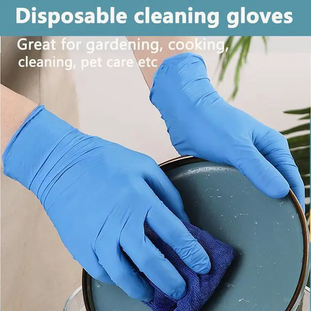 Alt view image 4 of 7 - Disposable Nitrile Kid Gloves, Latex Free Glove, Small Size Hand Gloves for Gardening, Cooking (Blue, Xsmall)