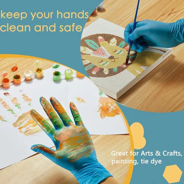 Alt view image 5 of 7 - Disposable Nitrile Kid Gloves, Latex Free Glove, Small Size Hand Gloves for Gardening, Cooking (Blue, Xsmall)