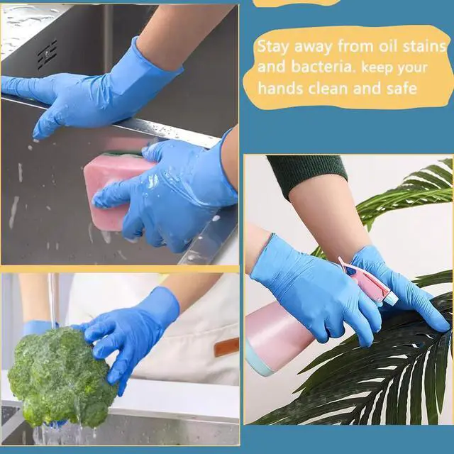 Alt view image 6 of 7 - Disposable Nitrile Kid Gloves, Latex Free Glove, Small Size Hand Gloves for Gardening, Cooking (Blue, Xsmall)