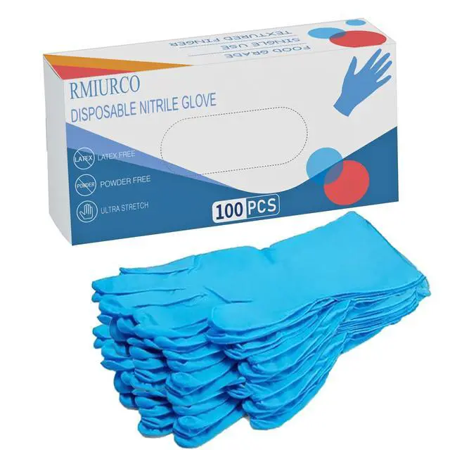 Alt view image 7 of 7 - Disposable Nitrile Kid Gloves, Latex Free Glove, Small Size Hand Gloves for Gardening, Cooking (Blue, Xsmall)