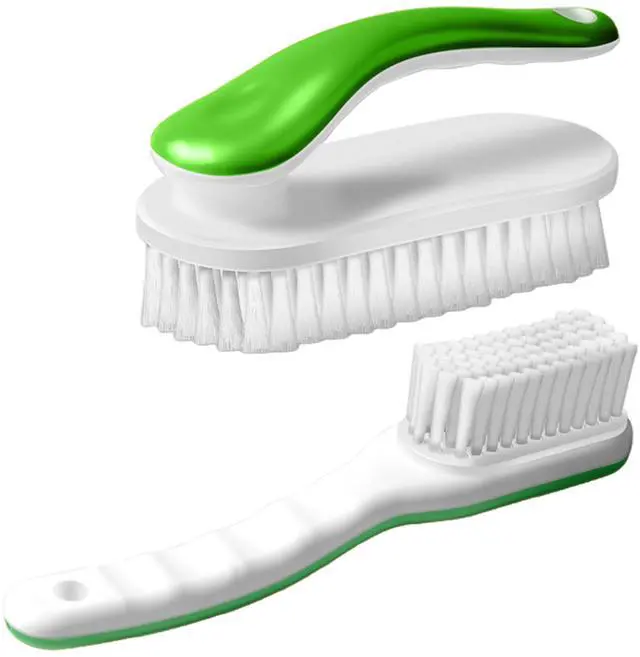 Main image of 2Pack Shoe Cleaning Brush Household Laundry Clothes Scrubbing for Stains Bathroom Ergonomics Grip Easy Hold (2, Green)