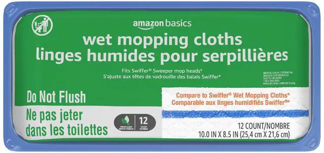 Main image of Wet Mopping Cloth Refills, Floor Cleaning, Fresh Scent, 12 Count (Fits Swiffer Sweeper Mop Heads)