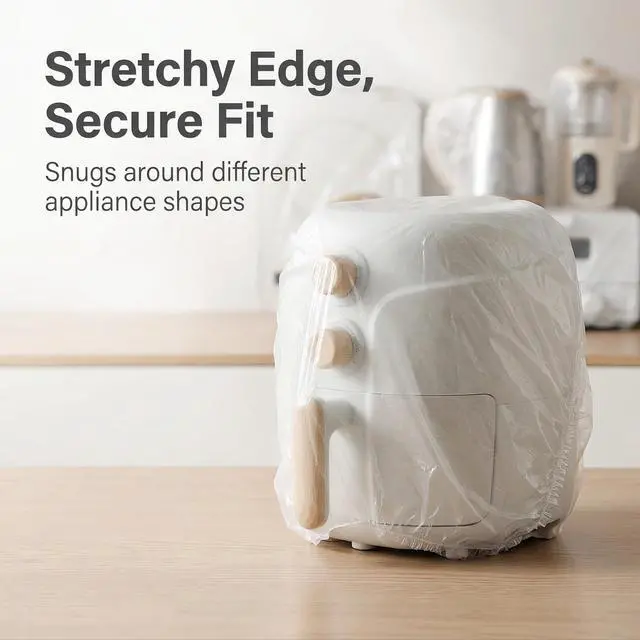 Alt view image 6 of 7 - 10Pcs Clear Thickened Disposable Dust Cover,Kitchen Appliance Covers, Universal Elastic Small Appliance Covers,Elastic Household Kitchen Appliance Dust Proof Protective Cover,Specialty Plates Plates
