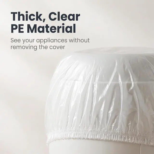 Alt view image 6 of 7 - 10Pcs Clear Thickened Disposable Dust Cover,Clear Kitchen Appliance Covers,Elastic Household Kitchen Appliance Universal Dustproof Protective Cover,for Toaster Oven Blender Pressure Cooker Accessories