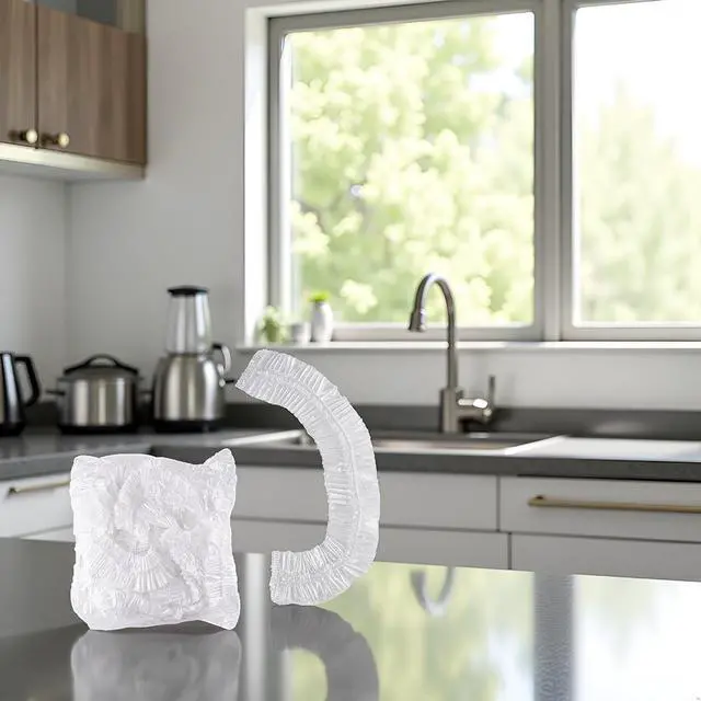 Alt view image 2 of 7 - 10Pcs White Thickened Disposable Dust Cover,Clear Kitchen Appliance Covers,Elastic Household Kitchen Universal Dustproof Protective Cover,for Toaster Oven Blender Pressure Cooker Accessories