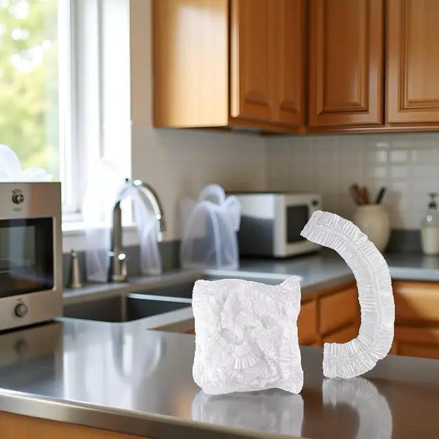Alt view image 4 of 7 - 10Pcs White Thickened Disposable Dust Cover,Clear Kitchen Appliance Covers,Elastic Household Kitchen Universal Dustproof Protective Cover,for Toaster Oven Blender Pressure Cooker Accessories