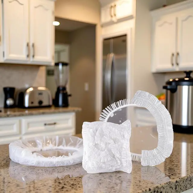 Alt view image 6 of 7 - 10Pcs White Thickened Disposable Dust Cover,Clear Kitchen Appliance Covers,Elastic Household Kitchen Universal Dustproof Protective Cover,for Toaster Oven Blender Pressure Cooker Accessories