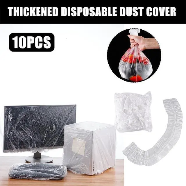 Alt view image 2 of 7 - 10Pcs White Thickened Disposable Dust Cover,Clear Kitchen Appliance Covers,Elastic Household Kitchen Appliance Universal Dustproof Protective Cover,for Toaster Oven Blender Instant Pot Kitchen Tool