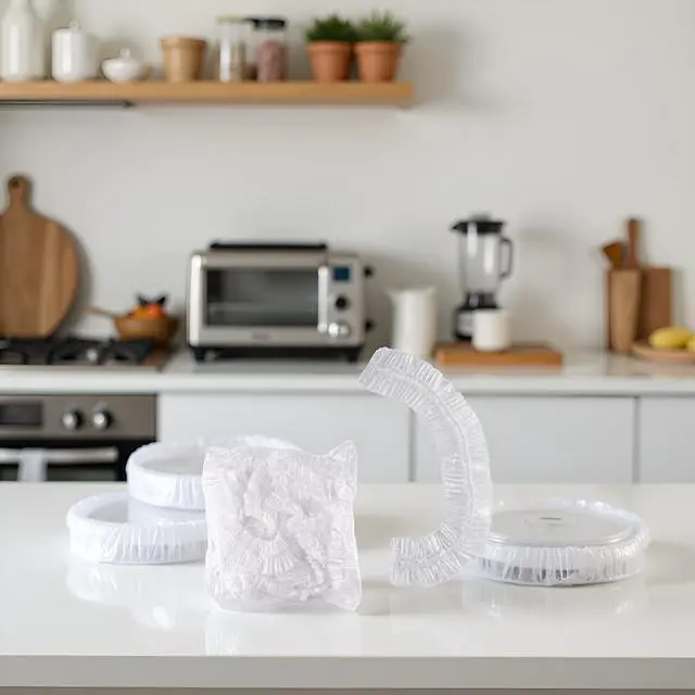 Alt view image 3 of 7 - 10Pcs White Thickened Disposable Dust Cover,Clear Kitchen Appliance Covers,Elastic Household Kitchen Appliance Universal Dustproof Protective Cover,for Toaster Oven Blender Instant Pot Kitchen Tool
