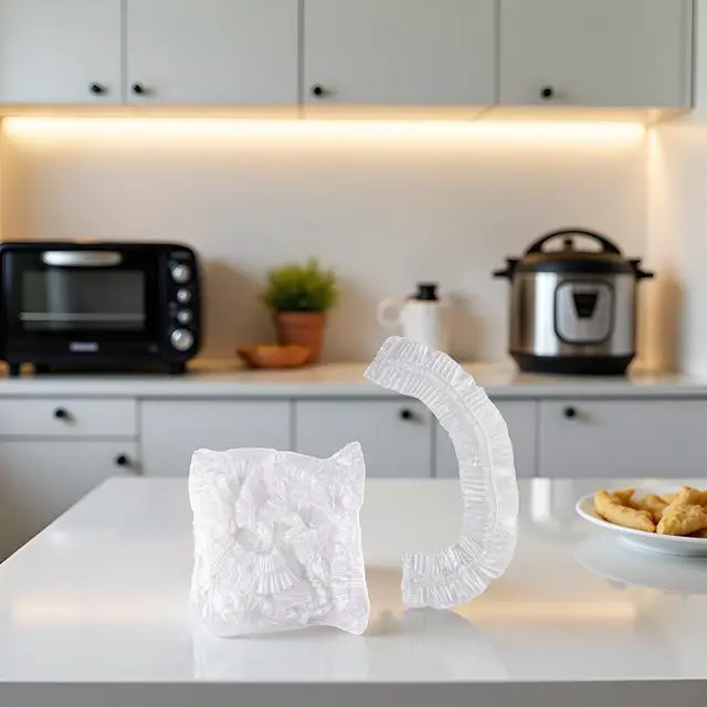 Alt view image 5 of 7 - 10Pcs White Thickened Disposable Dust Cover,Clear Kitchen Appliance Covers,Elastic Household Kitchen Appliance Universal Dustproof Protective Cover,for Toaster Oven Blender Instant Pot Kitchen Tool