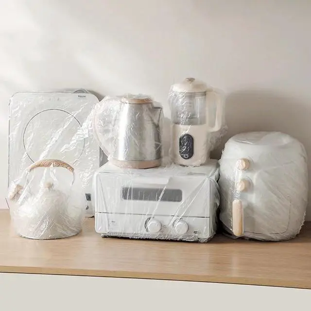 Alt view image 5 of 7 - 10Pcs Clear Thickened Disposable Dust Cover,Clear Kitchen Appliance Covers,Elastic Household Kitchen Appliance Universal Dustproof Protective Cover,for Toaster Oven Blender Pressure Cooker Accessories