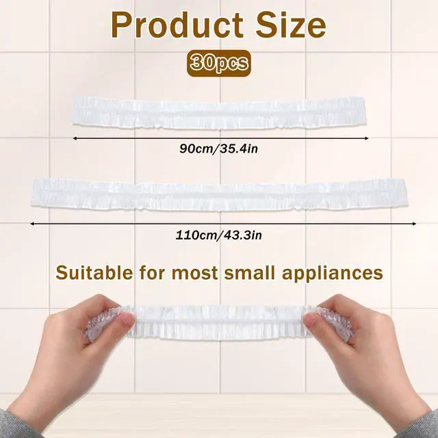 Alt view image 2 of 7 - 30 PCS Kitchen Small Appliance Dust Covers, 90*110cm Disposable Clear Thickened Plastic Dust Cover with Elastic Kitchen Appliance Covers for Air Fryer,Blender,Coffee Maker,Pressure Cooker Slow Cooker