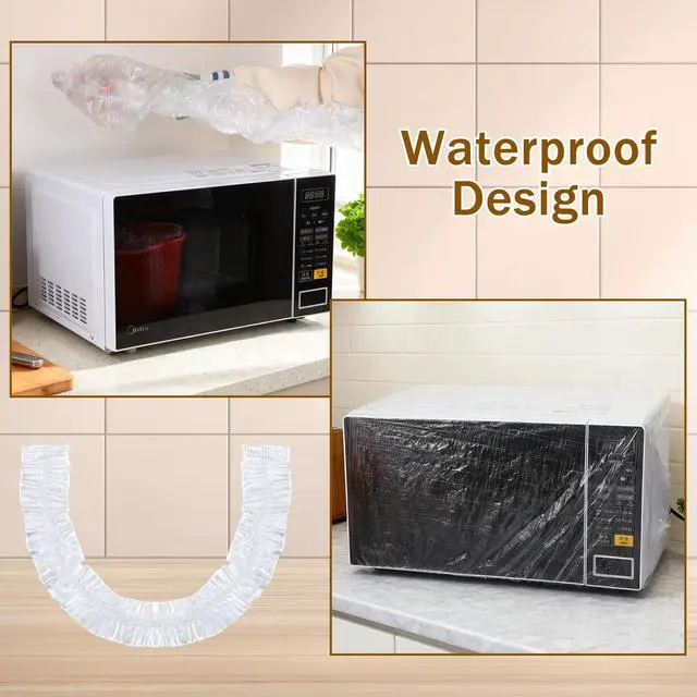Alt view image 5 of 7 - 30 PCS Kitchen Small Appliance Dust Covers, 90*110cm Disposable Clear Thickened Plastic Dust Cover with Elastic Kitchen Appliance Covers for Air Fryer,Blender,Coffee Maker,Pressure Cooker Slow Cooker