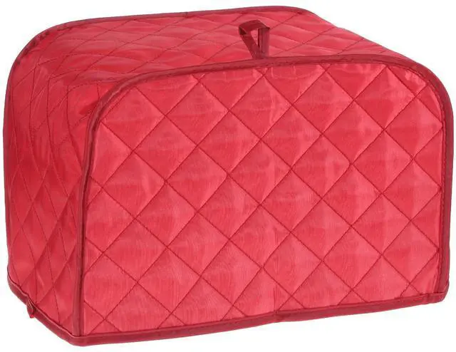 Main image of Toaster Covers for 2 Slice, Universal Size 2 Slice Toaster Cover with Cotton & Linen Quilted Design, Dustproof Protector for Small Kitchen Appliances (Red, 11.8 x 7.87 x 7.87 In)