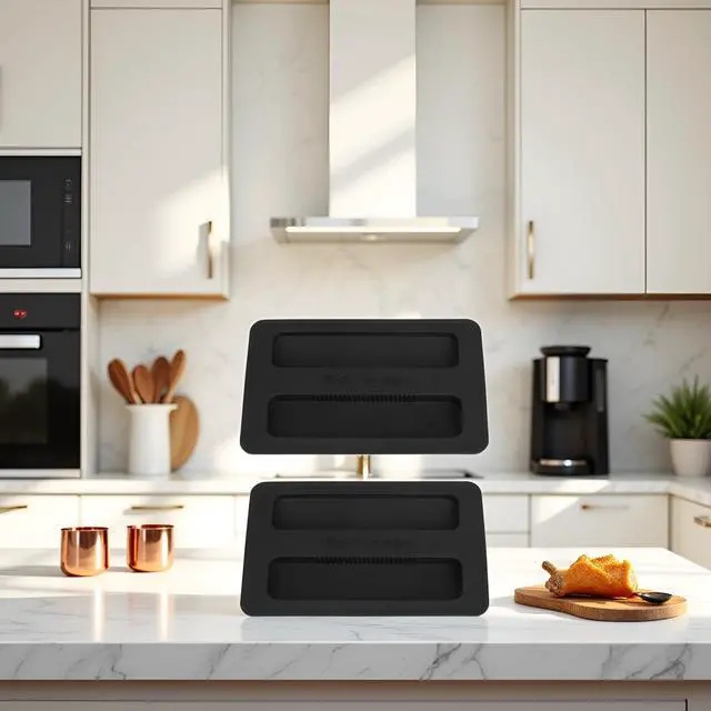 Alt view image 4 of 6 - 2Pcs Black Toaster Appliance Top Cover, Silicone Lid Toaster, Bread Machine Cover for Sandwich Machine Part Accessories cover Toasters 1.2cm
