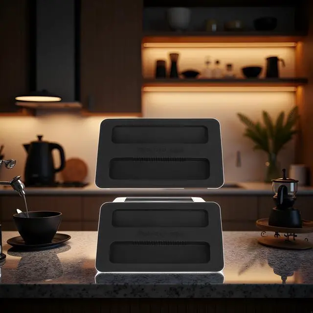 Alt view image 3 of 6 - 2Pcs Black Toaster Appliance Top Cover, Silicone Lid Toaster, Bread Machine Cover for Sandwich Machine Part Accessories cover Toasters 1.2cm