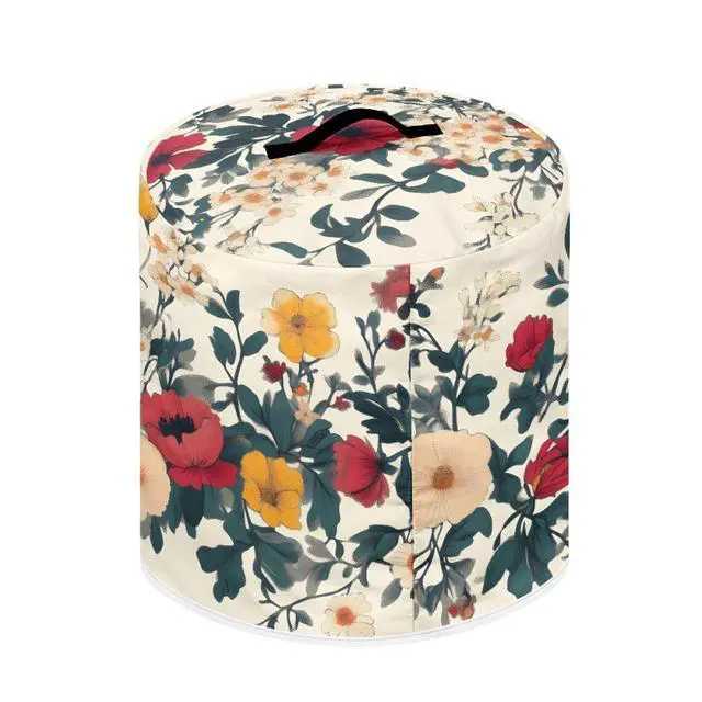 Alt view image 2 of 6 - Kitchen Appliance Accessories Dust Cover for 3-6-8 Quart Pot,Decorative Appliance Dust Cover with Top Handle & Storage Pockets (Floral-6, 6 Quart)