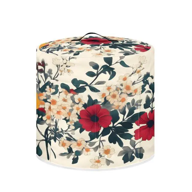 Alt view image 4 of 6 - Kitchen Appliance Accessories Dust Cover for 3-6-8 Quart Pot,Decorative Appliance Dust Cover with Top Handle & Storage Pockets (Floral-6, 6 Quart)