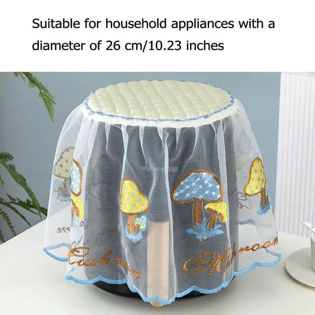 Alt view image 2 of 5 - 2 Pack Air Fryer Cover Embroidery Lace Digital Air Fryer Dust Cover Top Covers for Compact Airfryer Oven Coffee Maker Electric Pressure Cooker Rice Cooker Countertop Kitchen Small Appliance