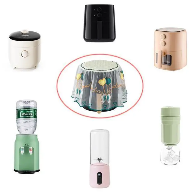 Alt view image 5 of 5 - 2 Pack Air Fryer Cover Embroidery Lace Digital Air Fryer Dust Cover Top Covers for Compact Airfryer Oven Coffee Maker Electric Pressure Cooker Rice Cooker Countertop Kitchen Small Appliance