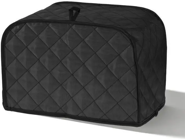 Main image of Toaster Covers 2 Slice, Quilted Cotton & Linen Dust-Proof Cover for Kitchen Small Appliances, 11.8 x 7.87 x 7.87 Inch, Black (1 Pack)