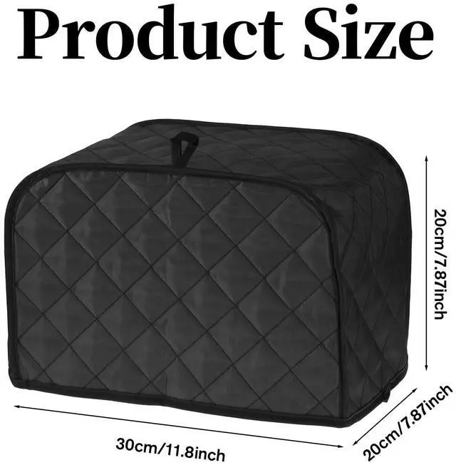 Alt view image 3 of 7 - Toaster Covers 2 Slice, Quilted Cotton & Linen Dust-Proof Cover for Kitchen Small Appliances, 11.8 x 7.87 x 7.87 Inch, Black (1 Pack)