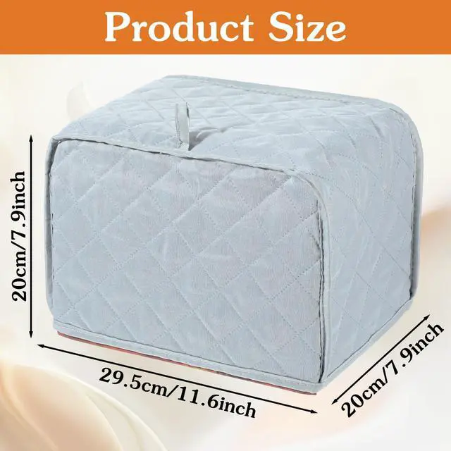 Alt view image 2 of 7 - Toaster Cover 2 Slice, Quilted Toaster Cover, Small Appliance Covers, Polyester Dust Appliance Covers for 2 Slice Toasters, Kitchen Small Appliance(Grey)