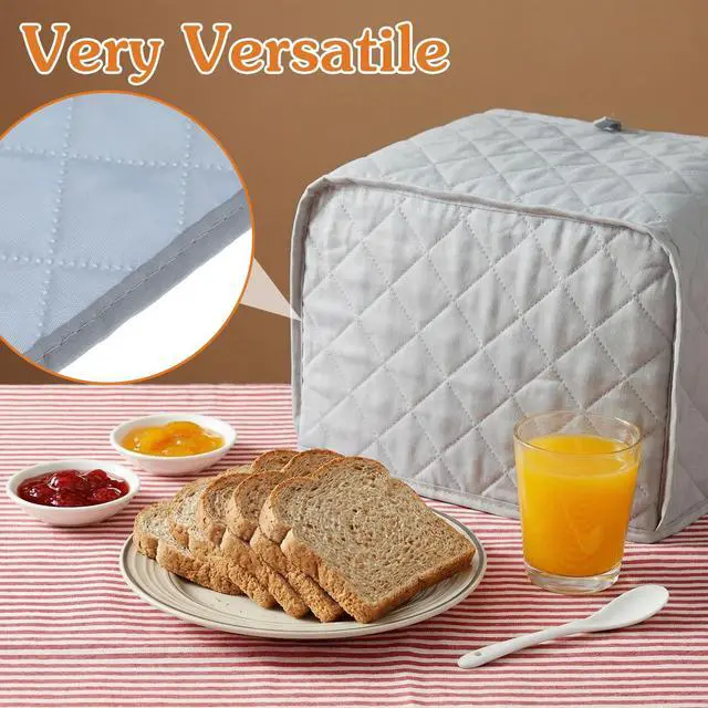 Alt view image 7 of 7 - Toaster Cover 2 Slice, Quilted Toaster Cover, Small Appliance Covers, Polyester Dust Appliance Covers for 2 Slice Toasters, Kitchen Small Appliance(Grey)
