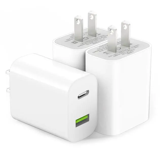 Main image of 3 Pack USB C Charger Block, Dual Port Type C Wall Charger Fast Charging 20W Power Adapter Cube for iPhone 14/14 Pro/14 Pro Max/14 Plus/13/12/11, XS/XR/X, iPad, Samsung, More