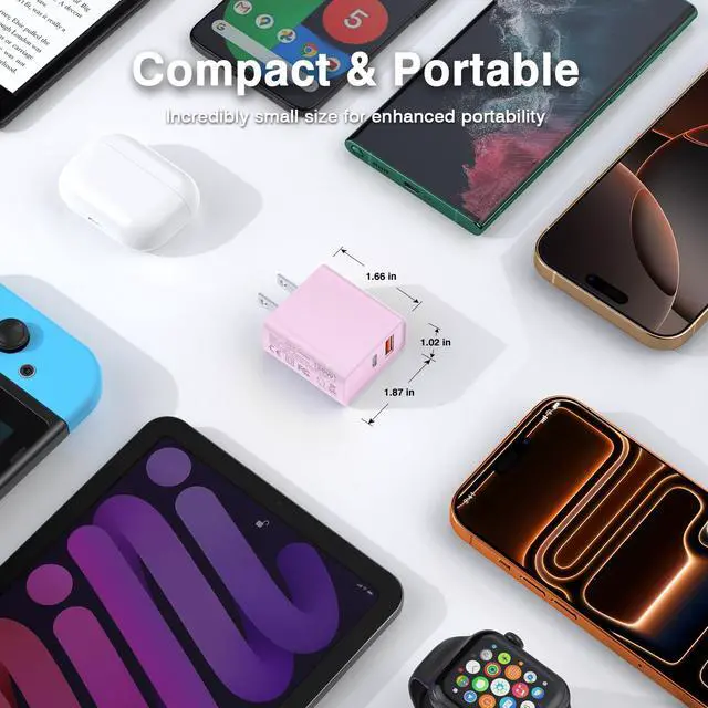 Alt view image 5 of 5 - USB C Wall Charger Block 20W, 2-Pack Dual Port PD Power Delivery Fast Type C Charging Block Plug Compatible with iPhone 13/14/15/16/17 Pro Max Plus, XS/XR/X,iPad,AirPorts,Galaxy S25/24