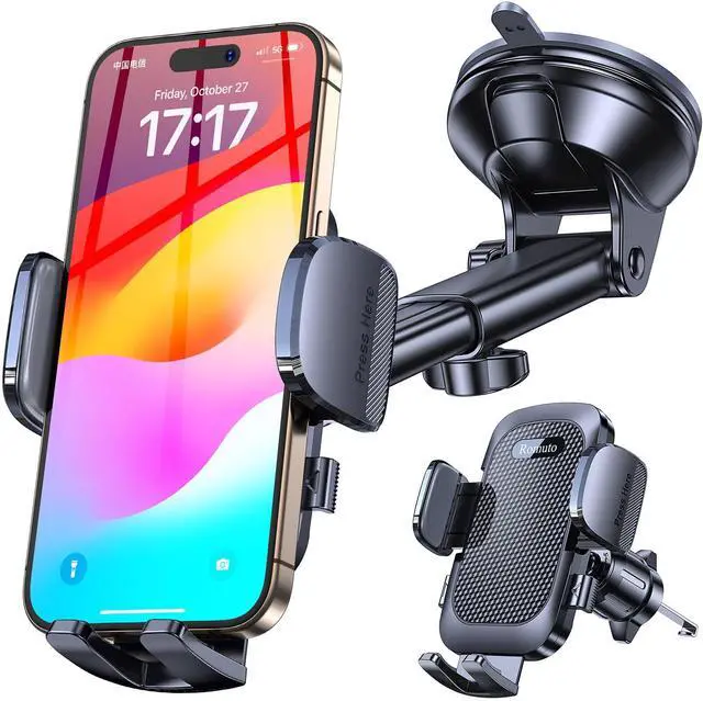 Main image of Phone Holders for Your Car Phone Holder MountSuper SuctionCell Phone Holder for Car Accessories for Women Men360° Adjustable Suction Phone Mount for Car, Window, Bathroom for iPhone Samsung