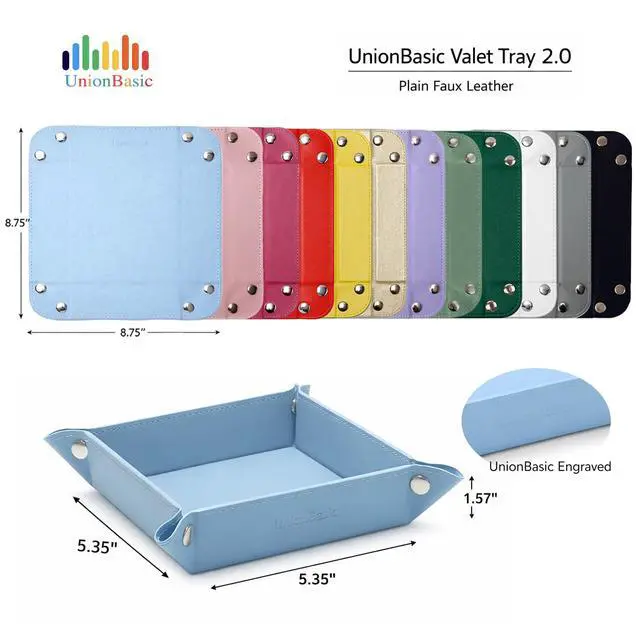Alt view image 3 of 7 - Small Valet Tray, Jewelry Tray for Rings Watches Earrings, Entryway Catchall Caddy for Coins Keys Change, Nightstand Bedside Valet Holder, Trays for Electronic Gadgets, Purple
