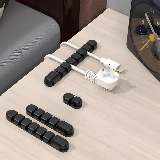 Alt view image 3 of 5 - 2-Clip Multi USB Cable Organizer Cord Management Charger Clip Wire Holder for Desktop Office Home Nightstand