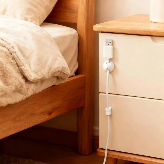 Alt view image 3 of 4 - Desk Cord Cable Holder Clips, Adhesive Charging Cord Wire Organizer Keeper Holder for Nightstand, Desk, Office or Mouse with 1 Power Strip Holder